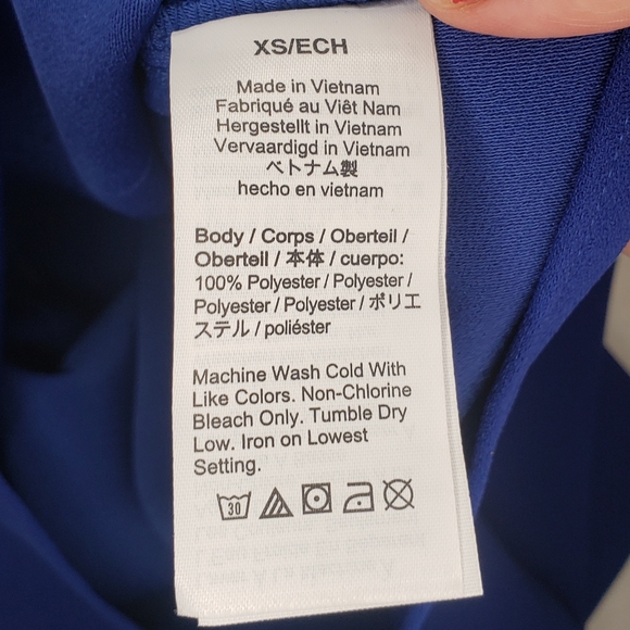 J.Crew Blue Ruffle Neck Blouse - Picture 4 of 5